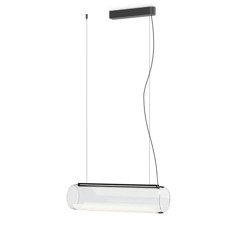 Clear Glass Cylinder Chandelier - Modern Decorative Indoor Suspension Lamp