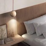 Stone Ball LED Pendant Lamp: Stylish Round Hanging Light for Bedroom & Living Room
