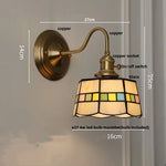 Afralia™ Blue Glass Copper LED Wall Light Fixture Stair Bar Restaurant Bedroom E27