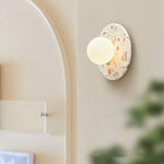 Terrazzo Marble Stone LED Wall Sconce Lamp, Modern Nordic Bedside Light