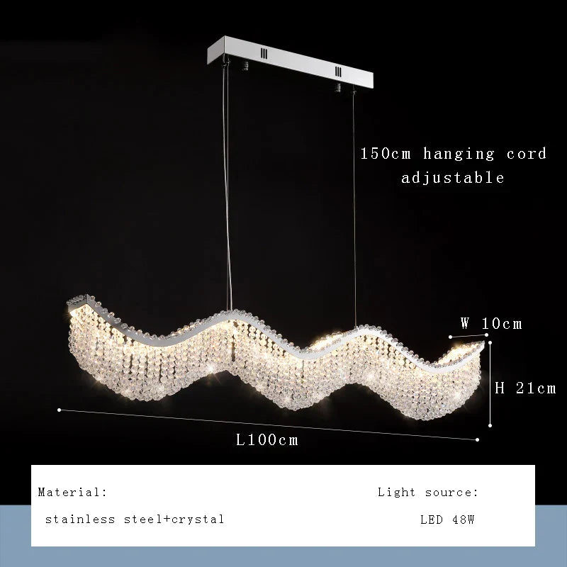 Crystal Bead Chandelier LED Lights for Modern Luxury Home Decor & Bedroom