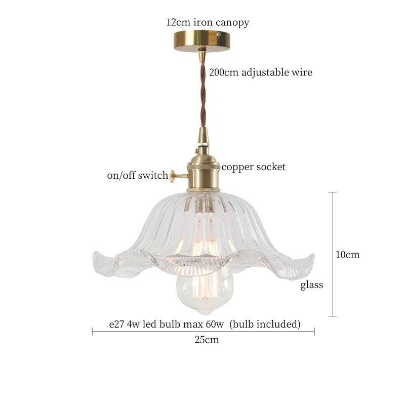 Clear Glass LED Copper Pendant Lighting for Minimalist Decor