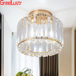 Modern Crystal Chandelier Flush Mount Ceiling Light for Bedroom Hallway Office