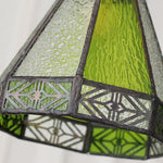 Loft Green Tiffany Glass LED Pendant Lights with Copper Knob Switch