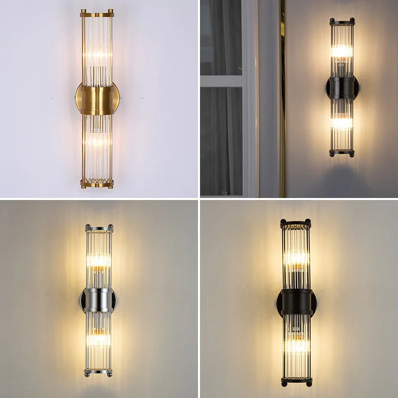 Glass Rod Wall Sconce Vanity Lights - Up/Down Wall Mounted Lamps