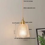 Walnut Wood LED Pendant Lamp Green Glass Modern Interior Hanging Light