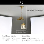 Luxure Crystal Chandelier: Modern Copper Ceiling LED Light Fixture for Living Room