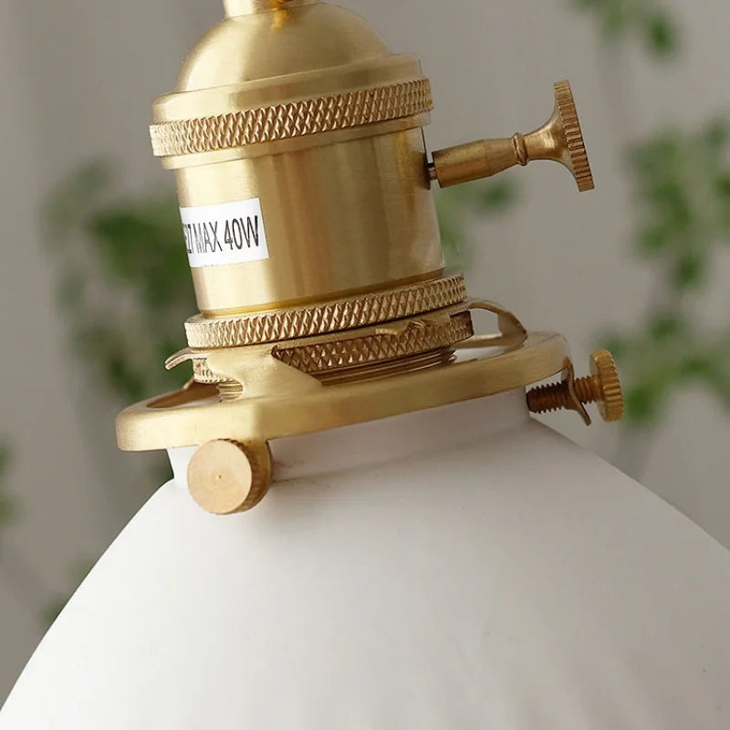 Wire Adjustable LED Pendant Light - Brass Knob Switch E27 Nordic Modern Ceramic Hang Lamp