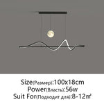 LED Pendant Light - Modern White/Black Long Line for Home, Restaurant, Office