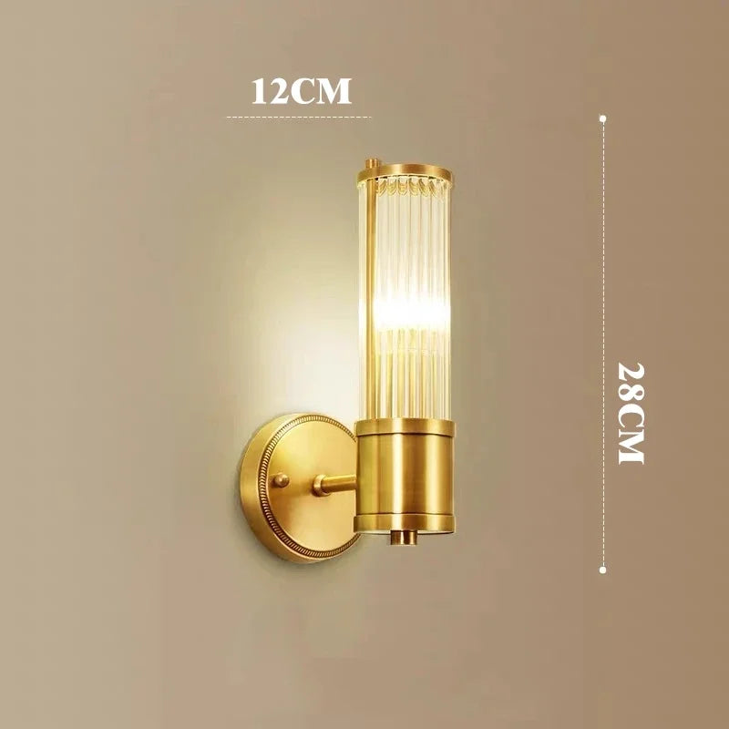 Crystal LED Gold Wall Sconce Modern Bedroom Decor Sconce Fixture