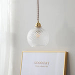Glass Globe LED Pendant Light Fixture for Porch Kitchen Aisle, Adjustable Hanging Lamp