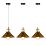 Vintage Industrial Chandelier - Retro Loft 3-Head Pendant Lamp in High-Quality Black Gold Finish