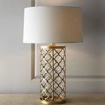 Gold Bird Cage Iron Desk Lamp: Minimalist European Iron Art Grid Table Light