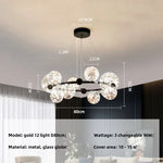 Modern Dimmable Metal Pendant Lights with Glass Globe for Dining Room & Bar