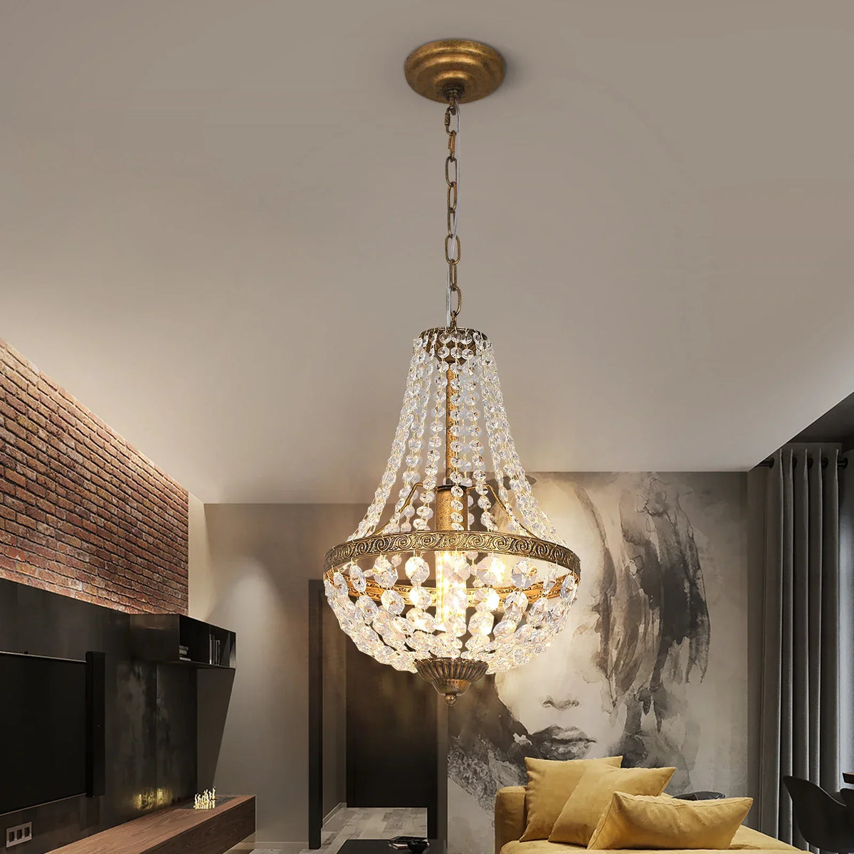 Luxury Crystal Basket Chandelier Pendant Light - Nordic Living Decor Fixture