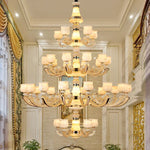 Natural Afghan Jade Villa Chandelier: High-Grade Living Room Lamp for Luxurious Atmosphere