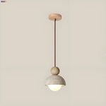 Glass Ball Pendant Light - Adjustable Wire, LED, Yellow Travertine White, Dining Room