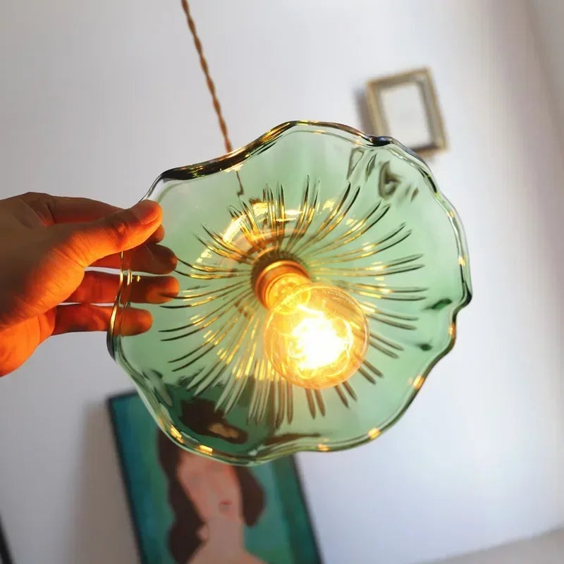 Glass Pendant Lamp for Bedroom Dining Room Chandelier Lighting