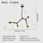 Glass LED Chandelier Ceiling Light for Modern Nordic Design Home Decor