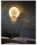 Round Marble LED Wall Lights Gold Metal Surface Mount Atmosphere Lamp