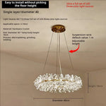 Crystal Chandelier for Living and Dining Room High-End Elegant Bedroom Lighting