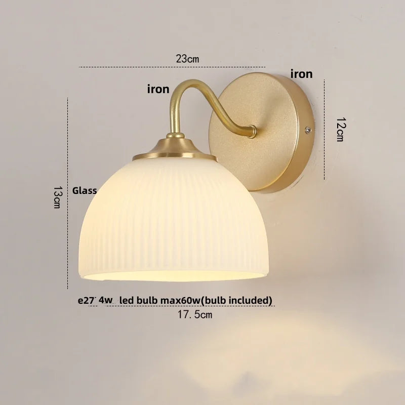Wood Canopy LED Wall Light with Pull Chain Switch for Bar, Bedroom & Restaurant