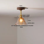 Glass Wood LED Ceiling Light Nordic Design for Living Room & Corridor
