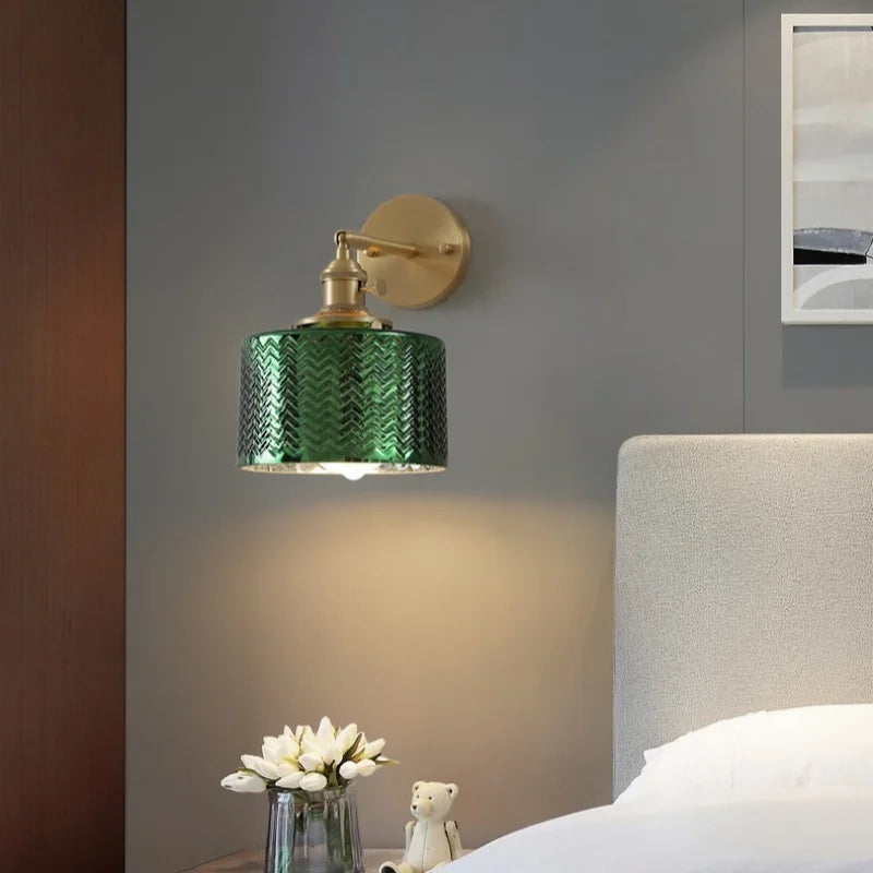 Green Glass LED Wall Lamps - Modern Home Decor Applique Murale