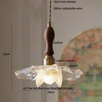 Afralia™ Walnut Wood LED Pendant Lamp Coffee Bar Kitchen Simple Nordic Acrylic Hanging Lights