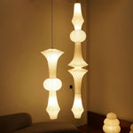 Japanese Cotton Paper Pendant Lamp Wabi Sabi Chandelier with E27 Bulb