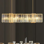 Luxe E14 LED Crystal Pendant Chandelier: Elegant Dining Room Lighting