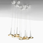 Minimalist Gold & White Pendant Light for Living Room & Bedroom
