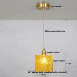 Afralia™ Copper Walnut LED Pendant Lamp Crystal Glass Hanging Light