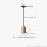 Yellow Travertine Pendant Light: Nordic Minimalism LED Hanging Lamps for Home Decoration