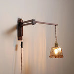 Modern LED Wall Lamp Wood Glass Nordic Bathroom Bedroom Living Room Light