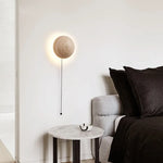 Round Stone Wall Mounted LED Sconce for Living Room & Bedroom