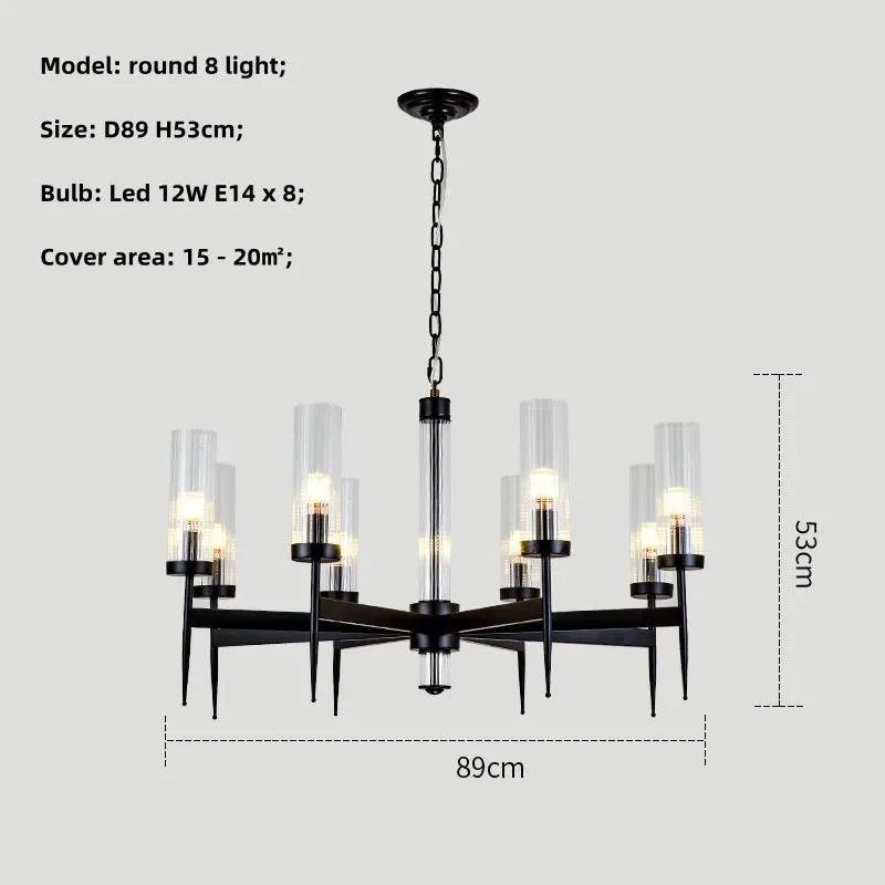 Gold Metal Glass LED Pendant Lights Chain Hanging Lamp