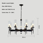 Gold Metal Glass LED Pendant Lights Chain Hanging Lamp