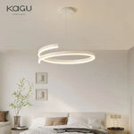 Black/White Spiral Chandelier for Living Dining Kitchen. Trendy Round Indoor Lighting Fixture.