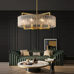 Copper Round Rectangular Hanging Pendant Light for Foyer Dinning Room