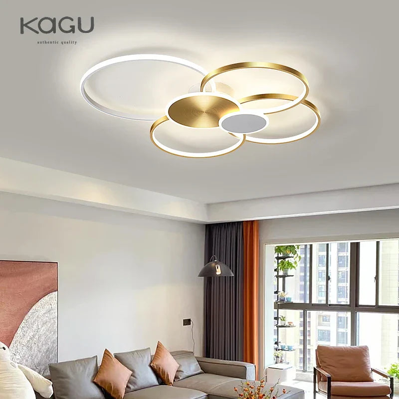 Modern LED Chandelier with Remote Control for Living Room & Bedroom Lighting