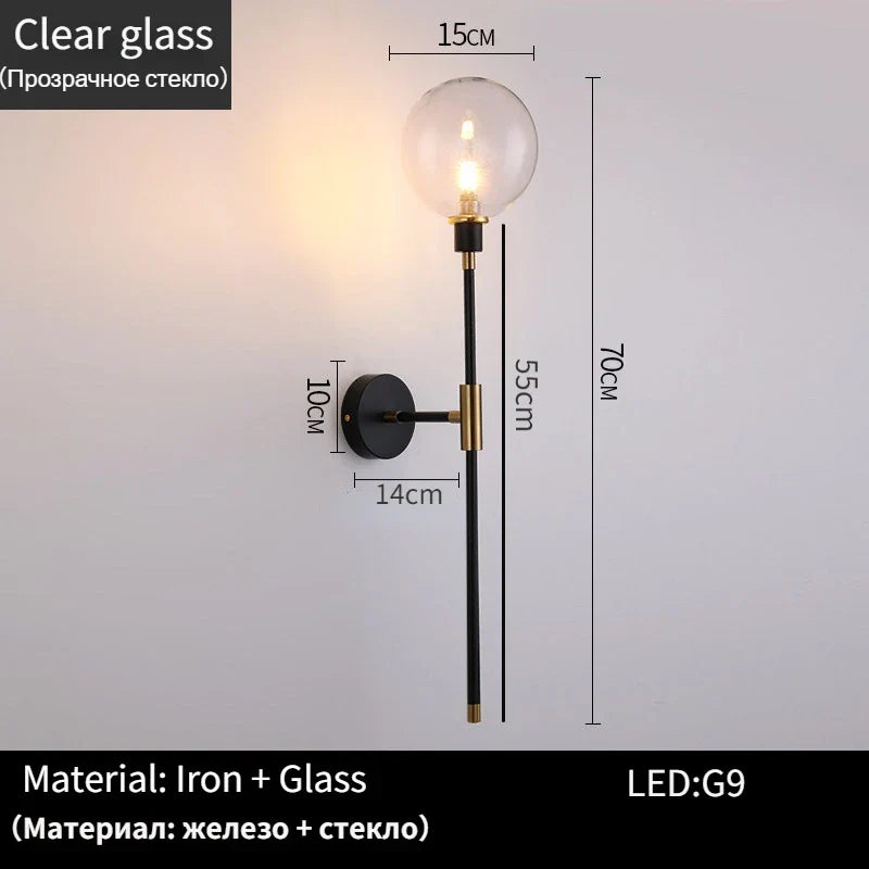 Glass Ball Wall Lamp for Modern Home Decor & Lighting Fixture