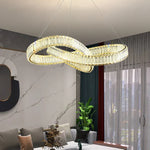 Rotating Crystal Chandelier: Modern Hong Kong-Style Designer Lamp for Living Room