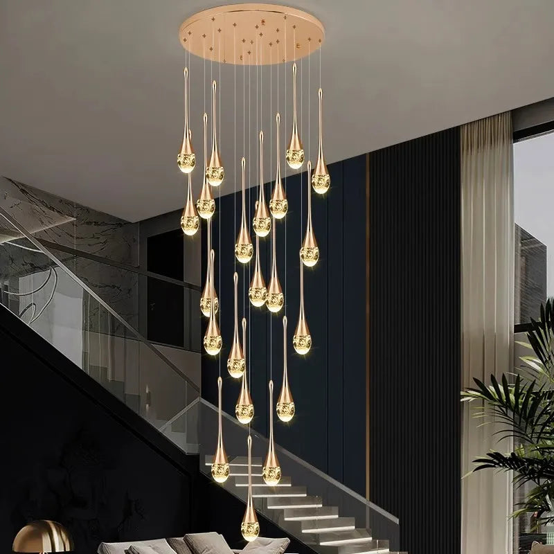 Nordic Home Decor Stair Chandelier Living Dining Pendant Ceiling Light by Afralia™
