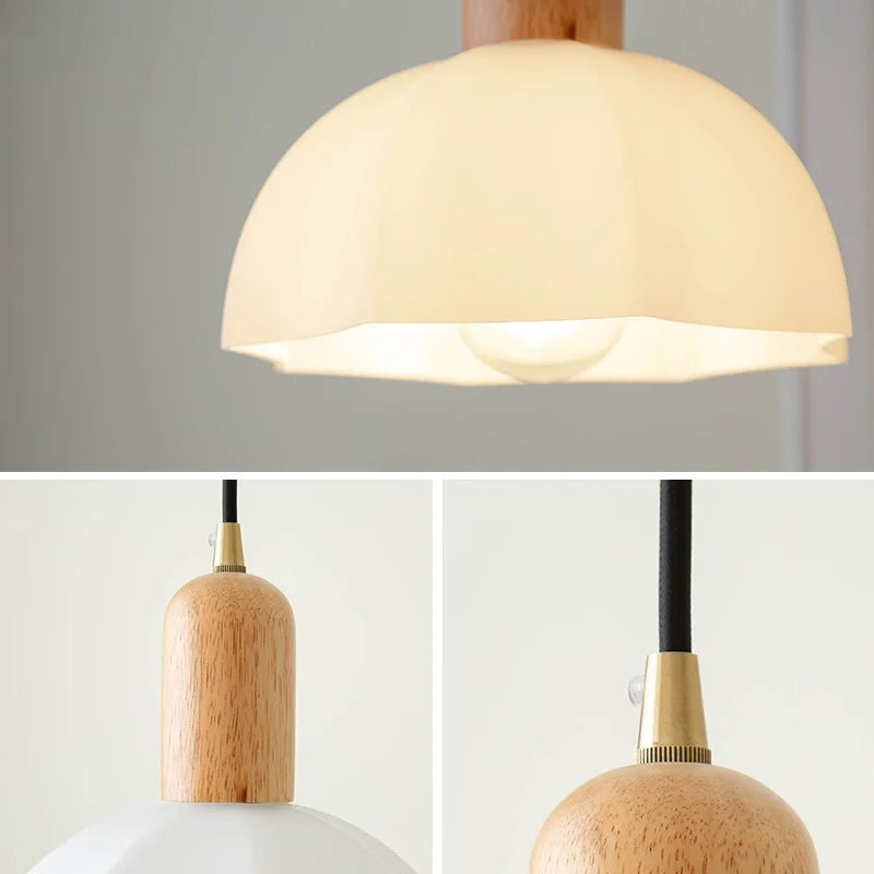 White Glass LED Pendant Lamp - Modern Hanging Light Fixtures