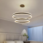 Circle Rings LED Chandelier for Living & Dining Room - Modern Acrylic Aluminum Lighting