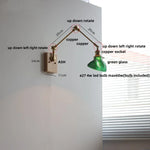Walnut Copper Swing Arm LED Wall Light Fixture for Nodic Home Decor