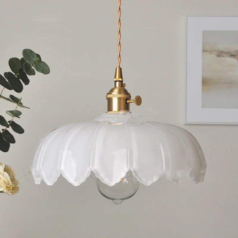 White Glass LED Pendant Lights, Adjustable Hanging Light for Aisle, Restaurant, Bedroom