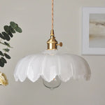 White Glass LED Pendant Lights, Adjustable Hanging Light for Aisle, Restaurant, Bedroom