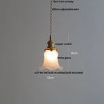 White Glass LED Pendant Lamp Copper Hanging Light Nordic Modern
